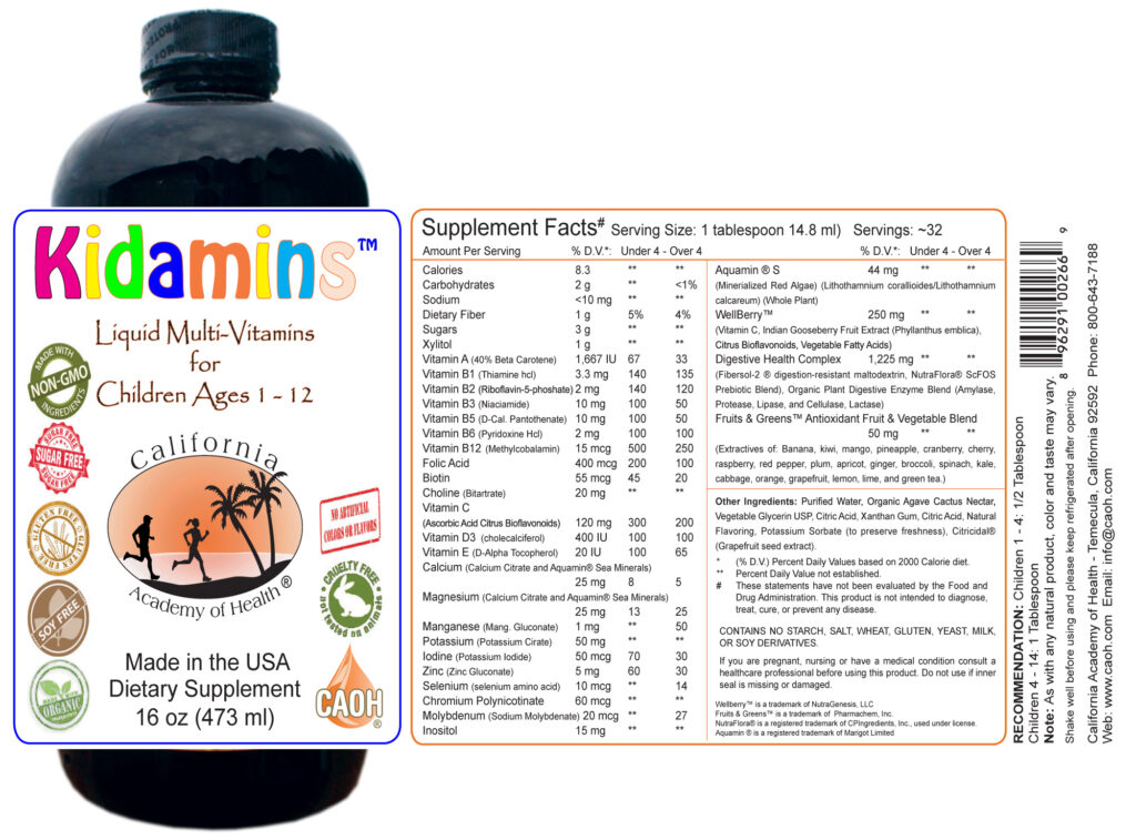 Kidamins - Liquid Multi-Vitamin for children ages 1 through 12